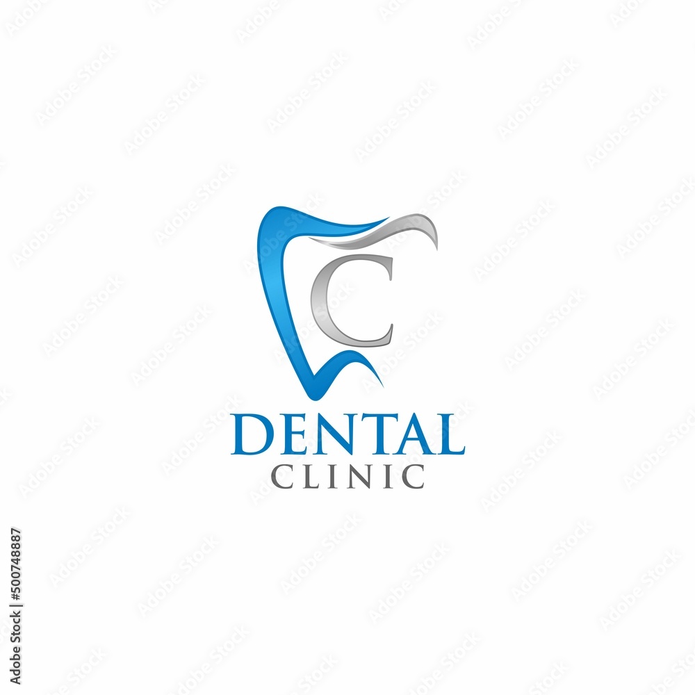 Fototapeta premium Letter c Teeth Logo design template