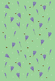Floral pattern with lavander and bees.Pattern for present,gift or wrapping papper