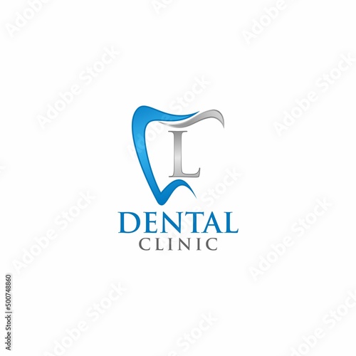 Letter L Teeth Logo design template