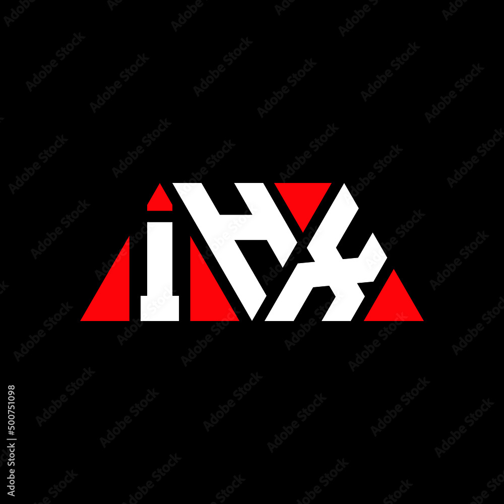 IHX triangle letter logo design with triangle shape. IHX triangle logo design monogram. IHX triangle vector logo template with red color. IHX triangular logo Simple, Elegant, and Luxurious Logo...
