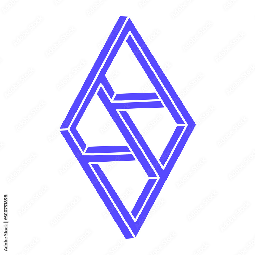 Logo. Impossible shape, optical illusion, vector. Optical art object. Geometric figure. Line art. Logo. Impossible shape, optical illusion, vector. Optical art object. Geometric figure. Line art.