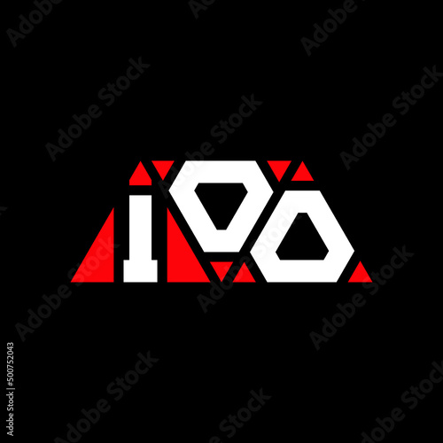 IOO triangle letter logo design with triangle shape. IOO triangle logo design monogram. IOO triangle vector logo template with red color. IOO triangular logo Simple, Elegant, and Luxurious Logo... photo