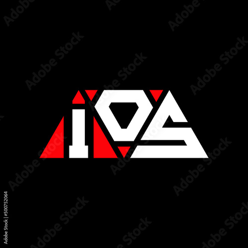 IOS triangle letter logo design with triangle shape. IOS triangle logo design monogram. IOS triangle vector logo template with red color. IOS triangular logo Simple, Elegant, and Luxurious Logo...