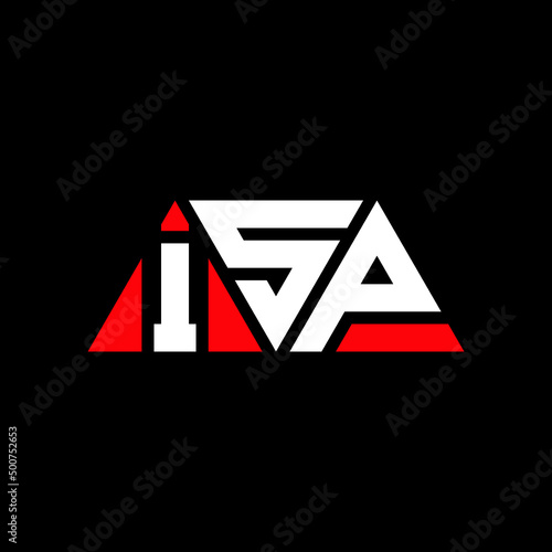 ISP triangle letter logo design with triangle shape. ISP triangle logo design monogram. ISP triangle vector logo template with red color. ISP triangular logo Simple, Elegant, and Luxurious Logo...