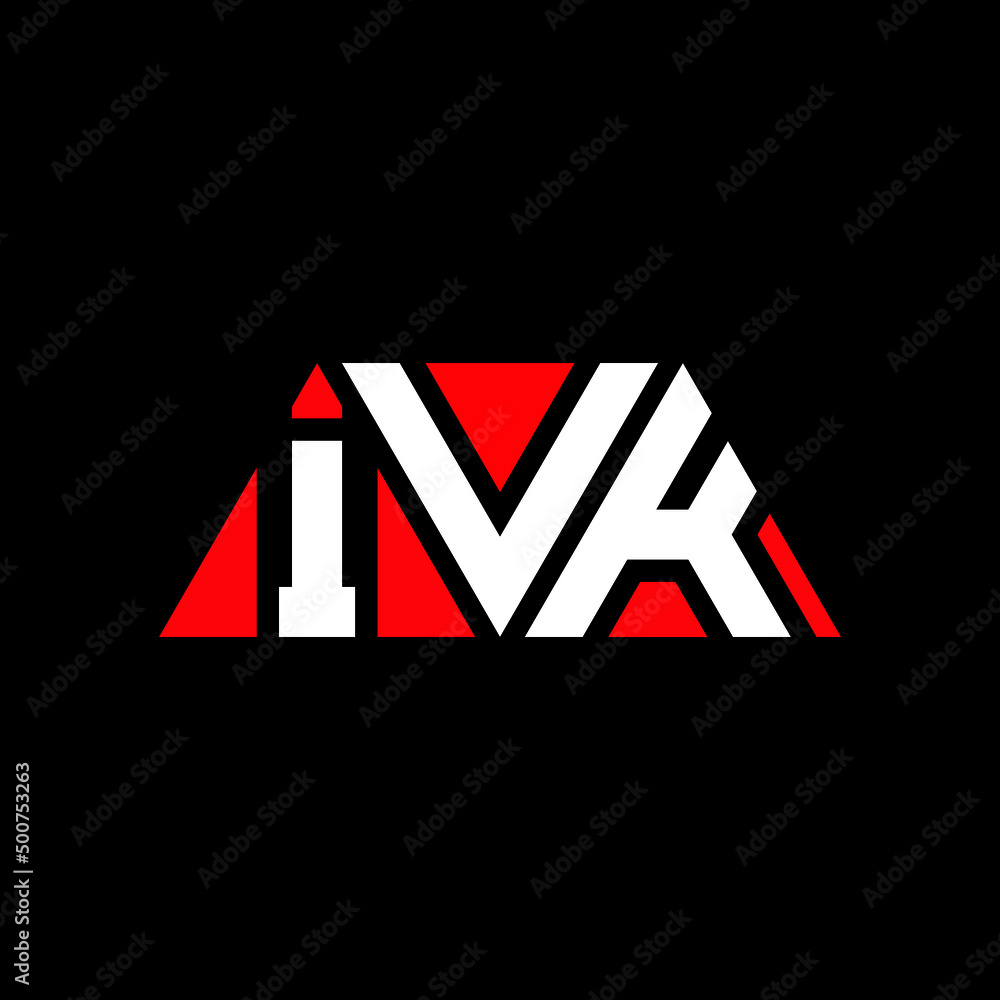 IVK triangle letter logo design with triangle shape. IVK triangle logo design monogram. IVK triangle vector logo template with red color. IVK triangular logo Simple, Elegant, and Luxurious Logo...