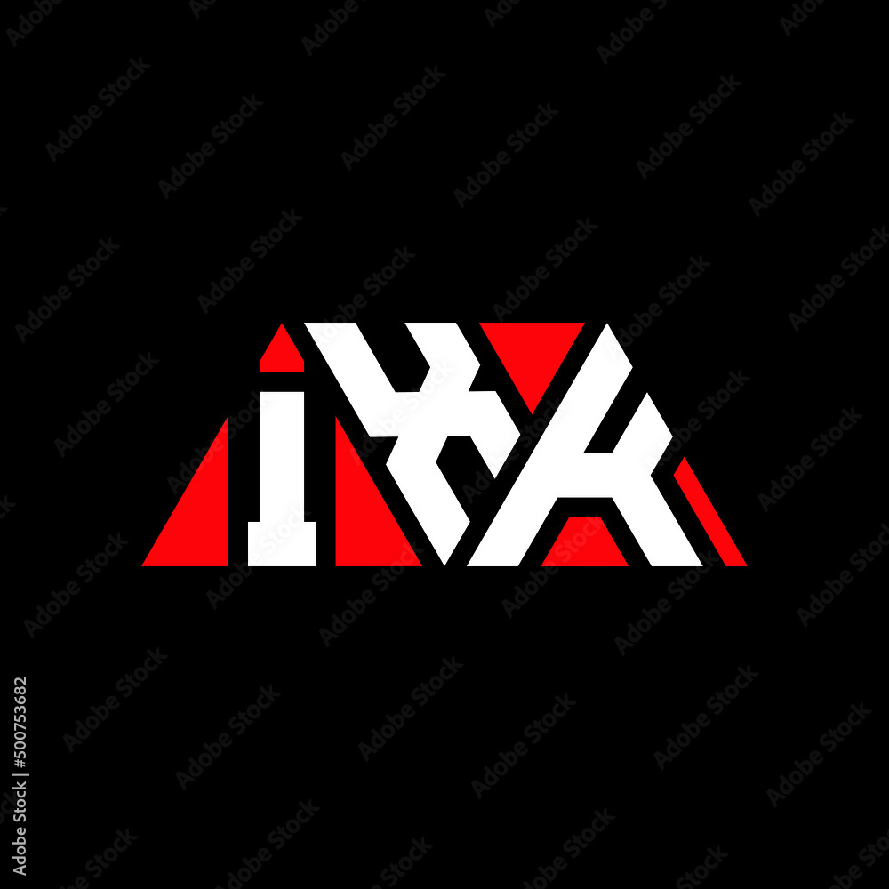 IXK triangle letter logo design with triangle shape. IXK triangle logo design monogram. IXK triangle vector logo template with red color. IXK triangular logo Simple, Elegant, and Luxurious Logo...