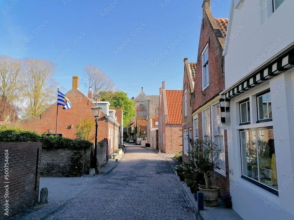 alte Häuser in Veere, Niederlande