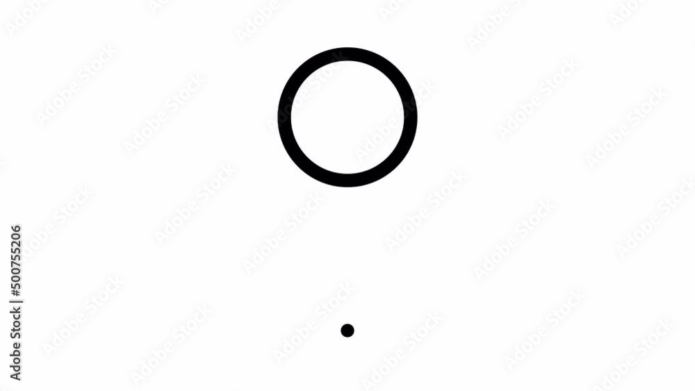 2D motion shape jump. line icon. 4K white on black. 2D motion shape jump. line icon. 4K white on black.