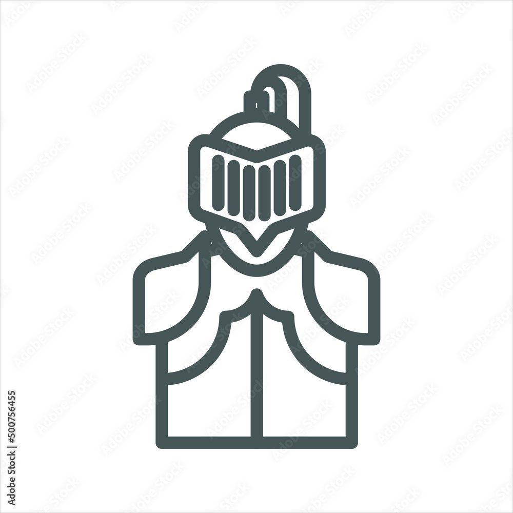 Medieval knight Armor simple line icon Medieval knight Armor simple line icon