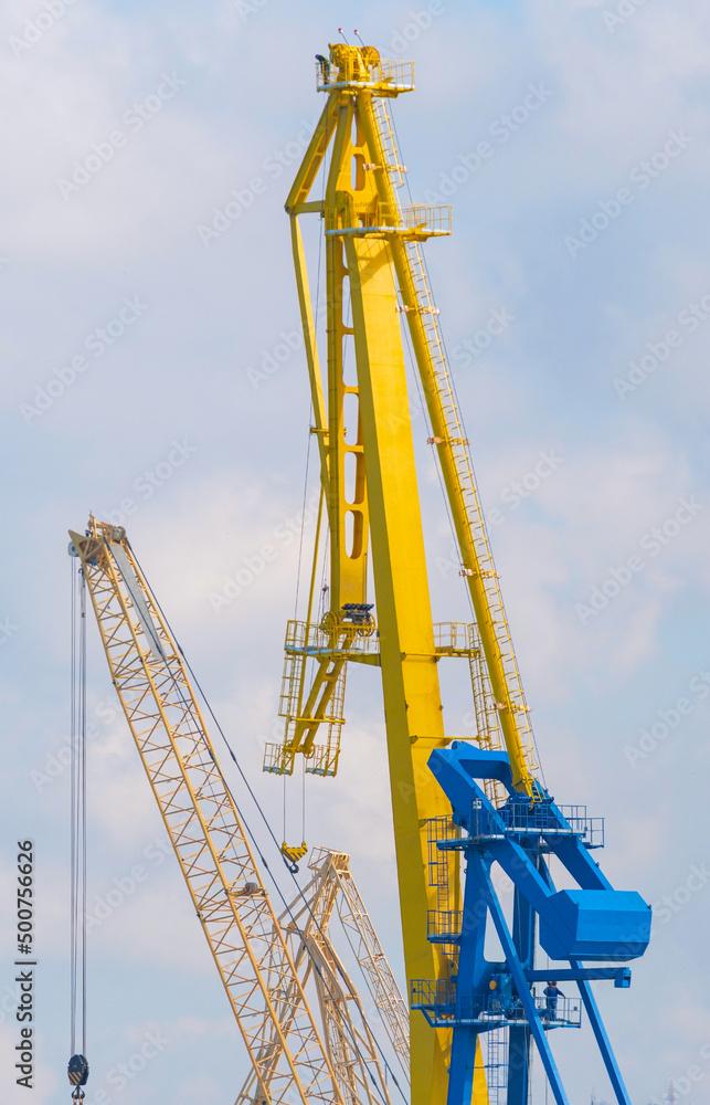old port crane on background sky old port crane on background sky