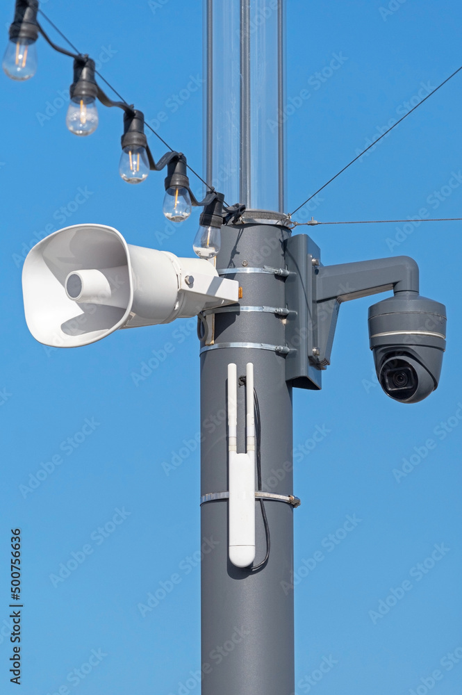Safety ip cameras and loud speaker for monitoring Safety ip cameras and loud speaker for monitoring