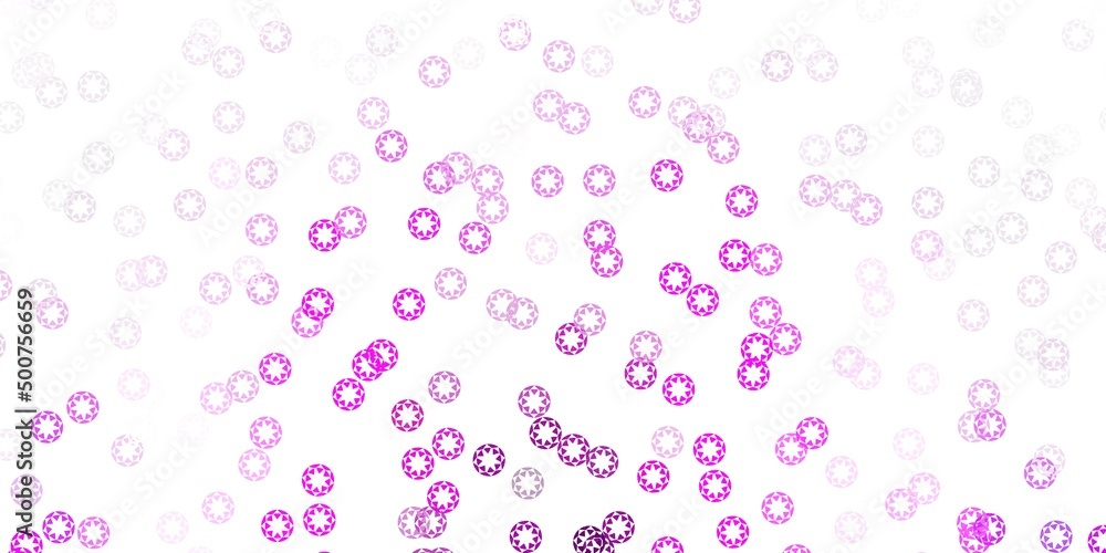 Light purple, pink vector background with spots.