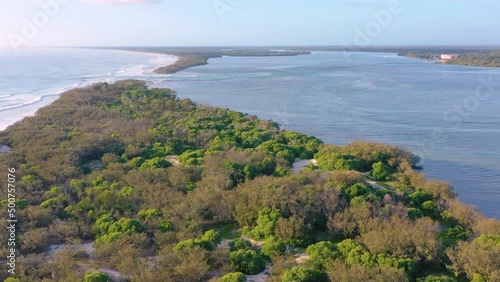 Aerial view of Pumicestone Passage, Bribie Island, Caloundra, Sunshine Coast, Queensland, Australia. photo