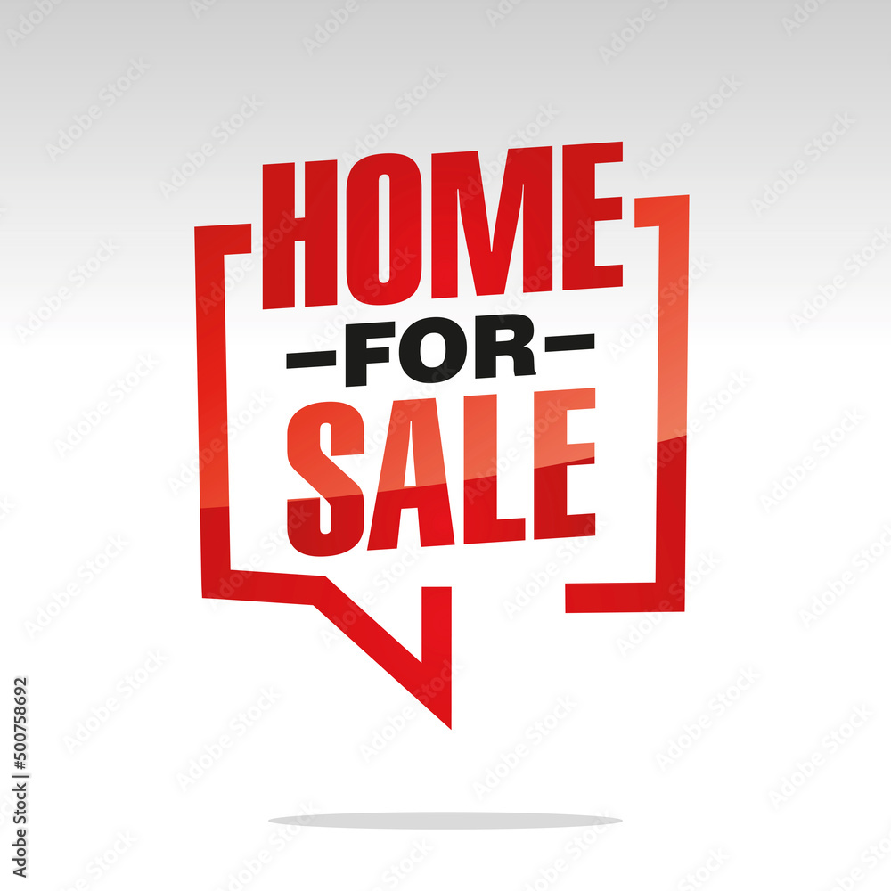 Home for Sale info graphic sign red white isolated button sticker label icon Home for Sale info graphic sign red white isolated button sticker label icon