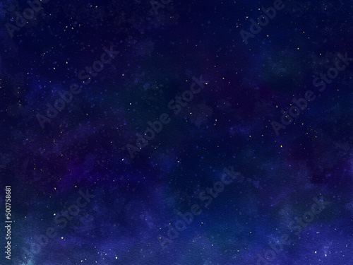 Night sky drawn with digital watercolor