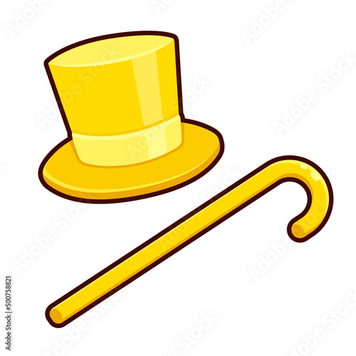 Yellow top hat and cane for Queima das Fitas
