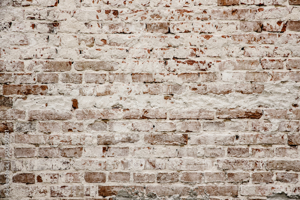 Fototapeta premium mur cegły, stara ściana z cegieł - ceglana ściana - stara cegła - murowane tło 