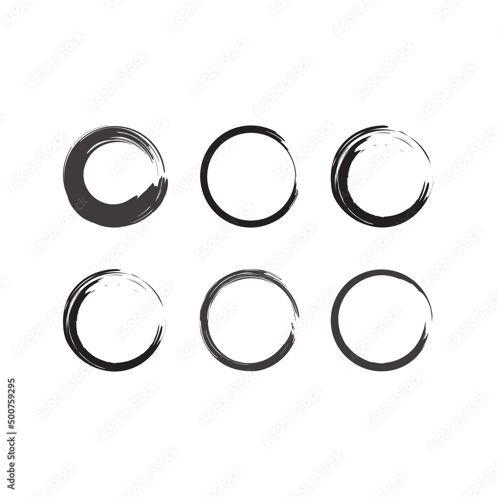 circle brush Vector set of grunge circle brush Vector set of grunge