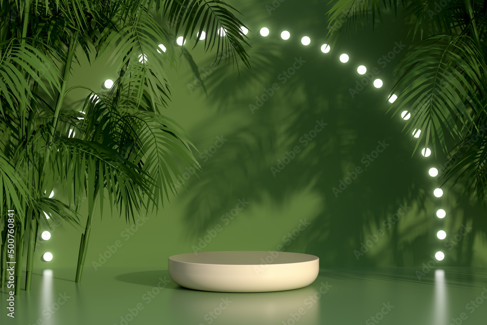 Obraz premium Blank product podium, stand. Copy space for cosmetic Product and Package Presentation. Abstract background Scene. 3d rendering