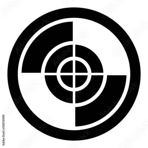 Reticle Scope Abstract Sight Glyph Flat Icon Isolated On White Background