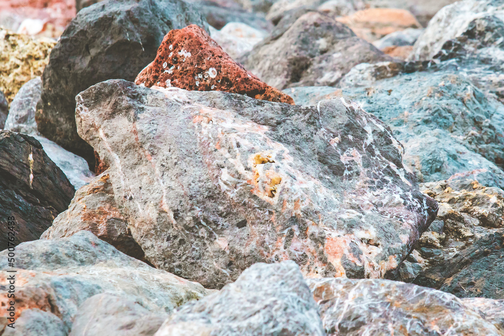 Fototapeta premium Colorful big rock or stone with closeup shot.