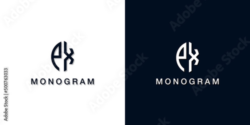 Leaf style initial letter PX monogram logo.