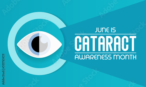 Leinwand Poster Cataract awareness month is observed every year in June, it is a dense, cloudy area that forms in the lens of the eye