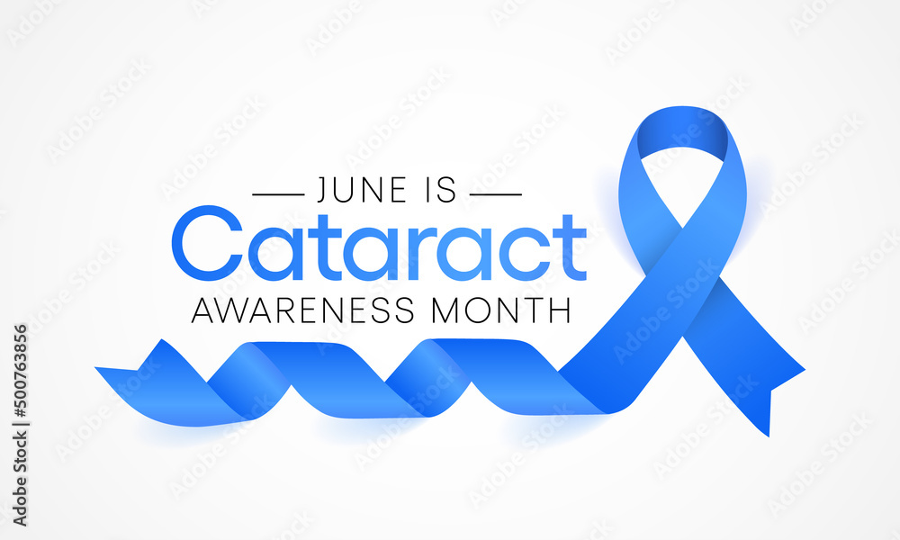 Cataract awareness month is observed every year in June, it is a dense, cloudy area that forms in the lens of the eye. Vector illustration. Cataract awareness month is observed every year in June, it is a dense, cloudy area that forms in the lens of the eye. Vector illustration.
