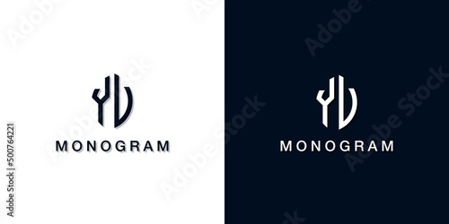 Leaf style initial letter YV monogram logo.