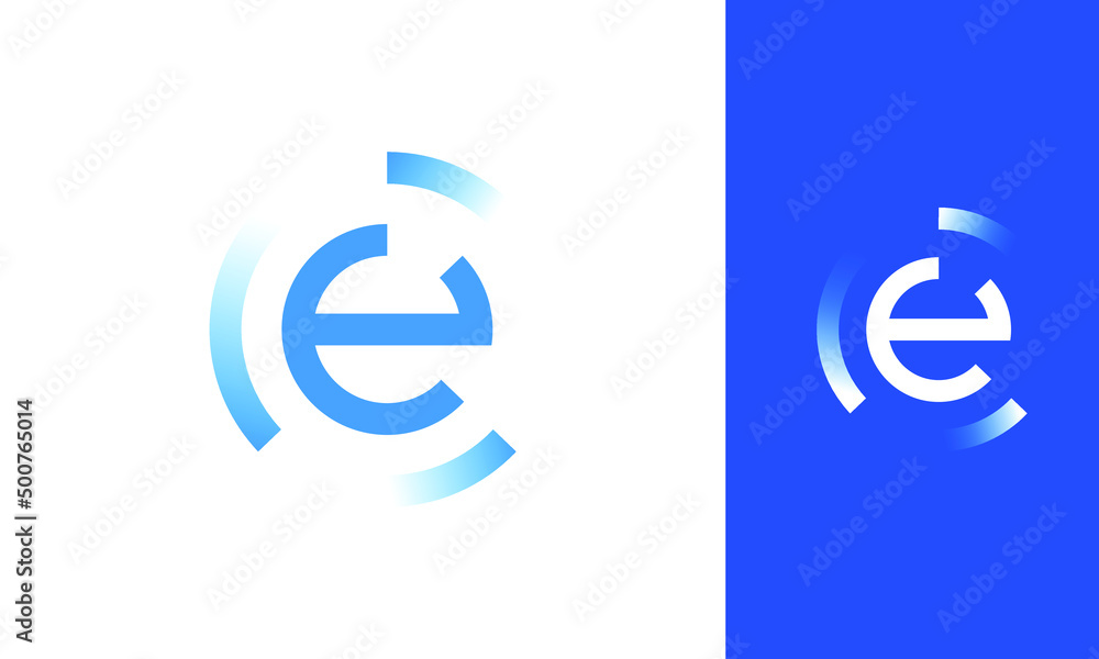 E letter technology logo design E letter technology logo design