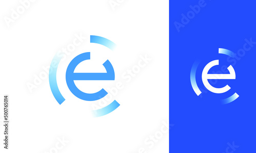 E letter technology logo  design (ID: 500765014)