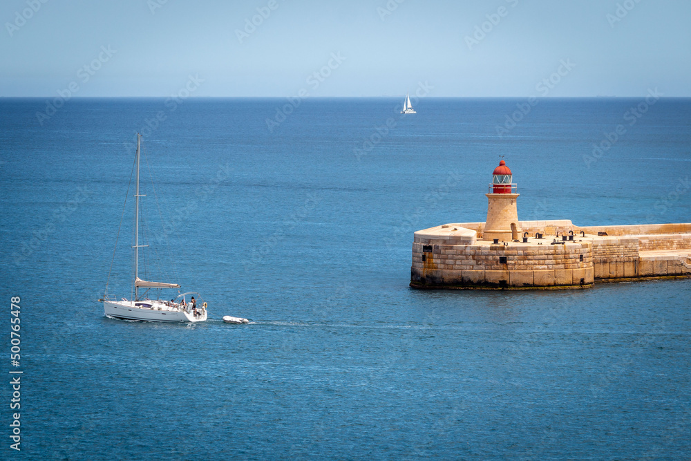 Boats and a Breakwater, Grand Harbour, Malta