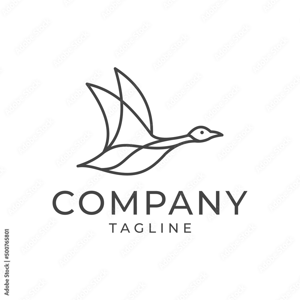 goose logo swan icon design vector in trendy and abstract luxury line outline style goose logo swan icon design vector in trendy and abstract luxury line outline style