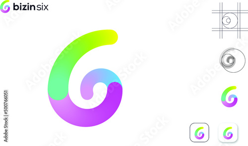 B and 6 Letter modern logo Design (ID: 500766051)