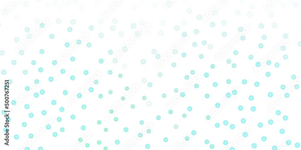 Light green vector doodle background with flowers. Light green vector doodle background with flowers.