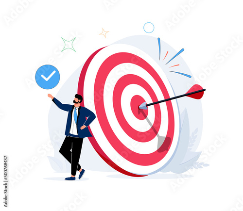 Business objective, purpose or target, goal and resolution to aim for success, aspiration and motivation to achieve goal