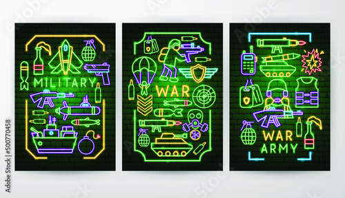 War Flyer Concepts. Vector Illustration of Army Promotion.