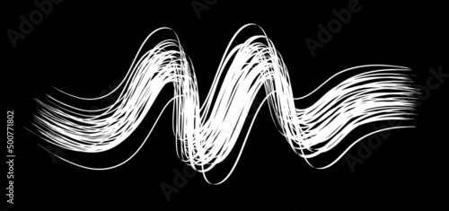 White flow brushstroke on white background.. Fluffy bunch of white politics. Abstract disheveled fibres. Vector illustration swirl blur. Crayons and chalk paint, fibers, hair and bunch