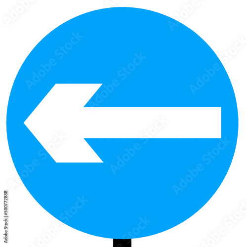 Turn left on this road traffic sign