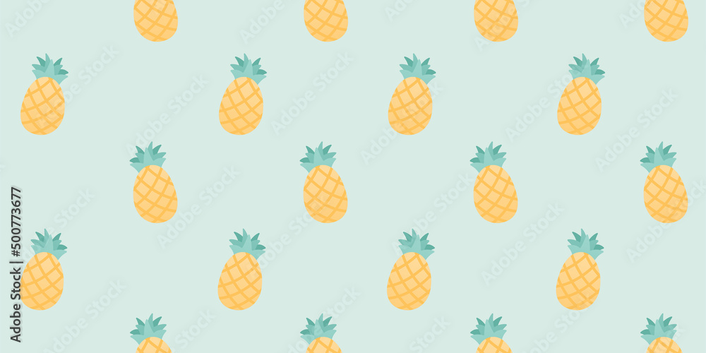 Seamless colorful tropical pattern with pineapple fruit Seamless colorful tropical pattern with pineapple fruit