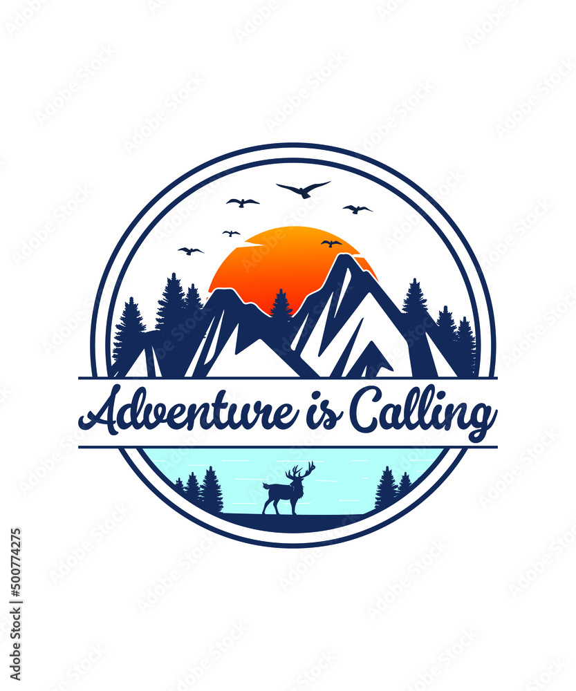 Adventure awaits T-shirt design adventure logo