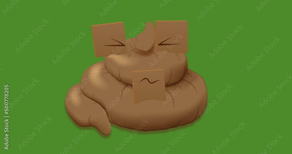 Pile of poo with an annoyed, bewildered or dismayed face, possibly feeling disgust at the transparent and green background. Looped animation with a built-in alpha channel in 4k Pile of poo with an annoyed, bewildered or dismayed face, possibly feeling disgust at the transparent and green background. Looped animation with a built-in alpha channel in 4k