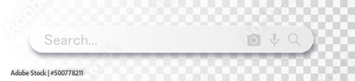 Search bar. Search internet box, website ui bars with shadows and blank online search engine with vector icon button. Vector search
