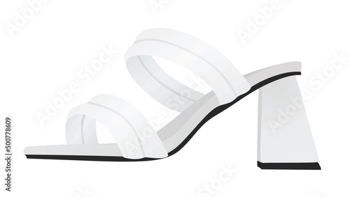 White modern heel sandal. vector illustration