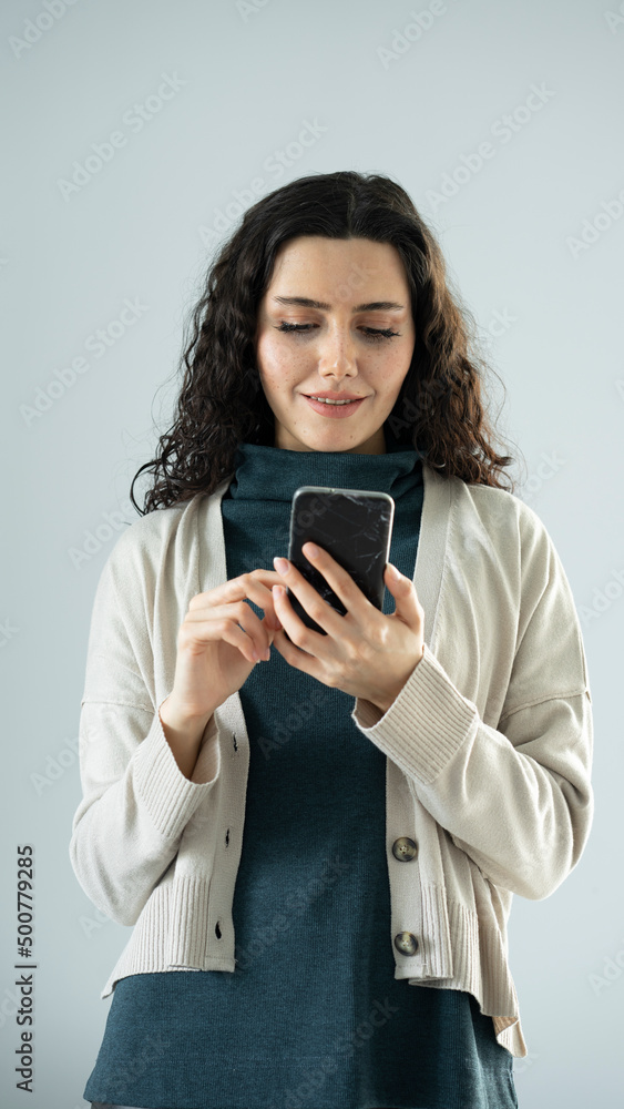 Woman typing on mobile smartphone Woman typing on mobile smartphone