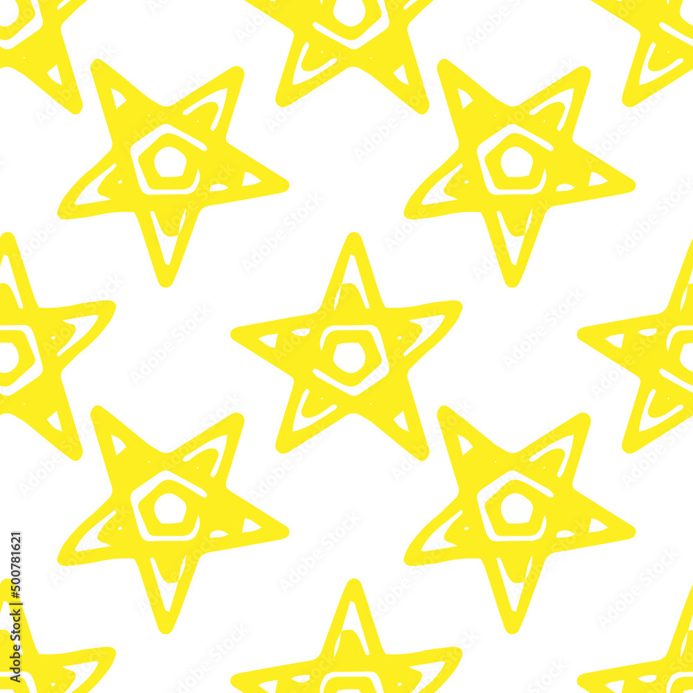 yellow star pattern. a seamless pattern of a yellow star outline with a ...