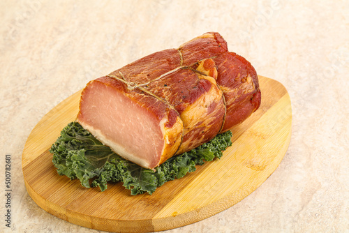 Delicous pork cured meat isolated