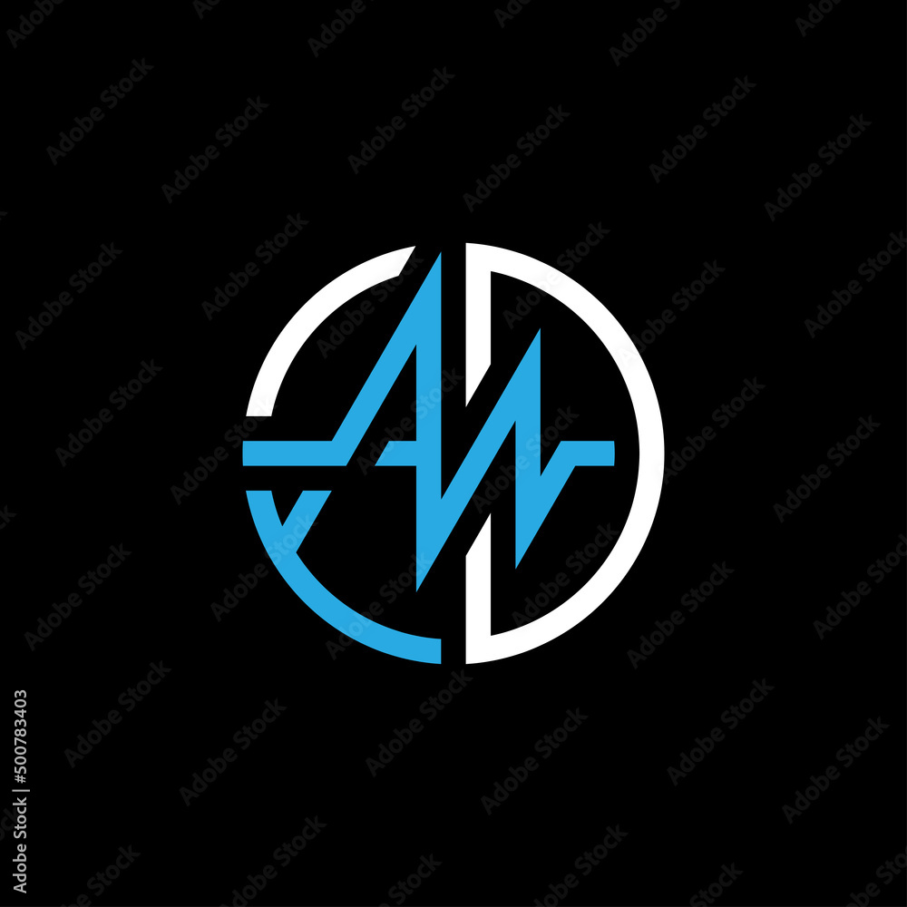 initial letter AD wave circle logo vector initial letter AD wave circle logo vector