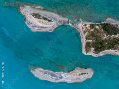 Beautiful drone view of Cape Drastis in the island of Corfu in Greece