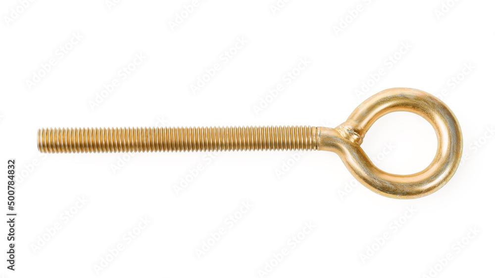 Heavy eye bolt isolated on white with clipping path